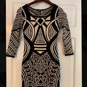 Forever 21 Black and Beige Bodycon Bandage Dress
